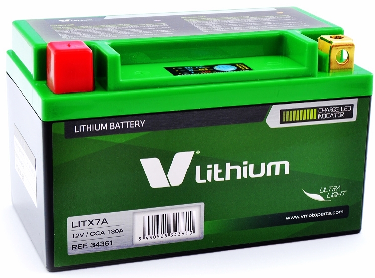 Bateria Litio 12v 12Ah +Izda 600grs 150x87x93mm JIS:YTX7A-BS